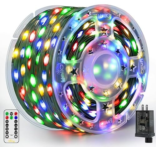Ollny Christmas Lights 1000 LED 330 FT, IP67 Waterproof Plug in Christmas Tree Lights with Remote, 8 Modes, 3 Timers, Dimmable, House Xmas Indoor Decorations Outdoor Christmas Lights (Multicolored)