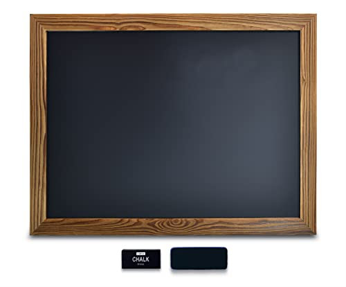 Better Office Products Magnetische Wandtafel, große Größe, 45.7x61 cm, rustikaler Holzrahmen, Kreidetafel-Schild, inklusive Kreide und Radiergummi, rustikales Braun