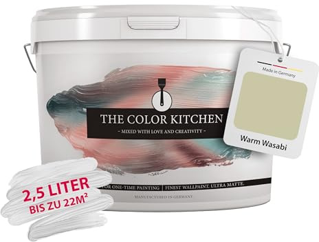 Livingwalls THE COLOR KITCHEN universelle Wandfarbe - Malerfarbe für Wohnräume und Arbeitszimmer - matte Innenfarbe in Grün - 2,5l Deckfarbe in TCK4001