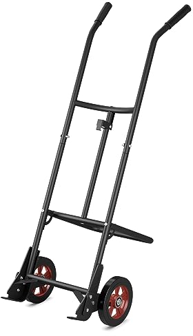 GOPLUS Sackkarre, Fasskarre aus Metall bis 545kg belastbar, Transportkarre Handkarre mit Griffen & Glockenhaken, Fasswagen mit 2 Rädern für Umzug & Getränkekisten, für Garage & Lager, Schwarz