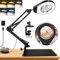 Beyamz LED-Lupenleuchte mit Ständer und Klemme, Tischlampe mit 10,5 cm 5-facher Lupe, dimmbare Lichter in 5 Farben und Doppelständer für Handarbeit, Detailinspektion und Hobbys