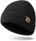 FORVEVO Mütze Herren Winter, Warme Wintermütze Damen,Weiche Unisex Beanie, Thermo Dehnbare Strickmütze für Outdoor Laufen Skifahren（Schwarz）