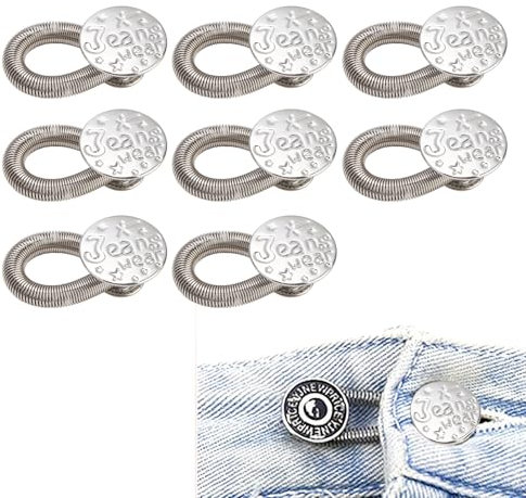 Hosenbunderweiterung Knopf,8 Stück Hosenknopf Erweiterung, Hosenknopf Verlängerung für Damen Herren,Knopfverlängerung für Hosen,Einstellbar Hosenbundverlängerung für Jeans Röcke Hosen