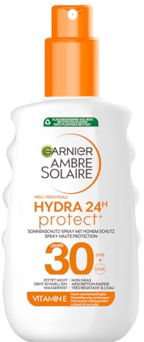 Garnier Ambre Solaire Hydra Protect+ Sonnenschutz-Milch 24h LSF 30, Schutz vor UVA und UVB, mit Vitamin C, 150 ml