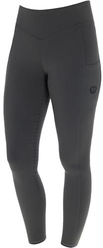 Covalliero - Damen Reitleggings Anniversary – Reithose mit 2 Handytaschen – atmungsaktive Reiterhose – formbeständig, weich & leicht – Reitbekleidung in Graphite – Größe 36/38