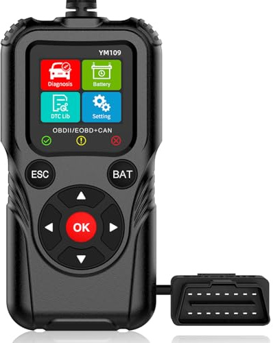 FlyroadUp OBD2 Scanner with Battery Tester, Car Code Reader for Check Engine Light, Live Data, Battery Voltage & Life, Automotive Diagnostic Tool for OBDII Vehicles 1996 & Newer