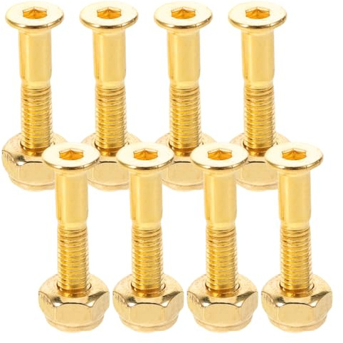 Kichvoe Kit de 8 vis et écrous pour Skateboard | Matériel de Montage pour Skateboard | Vis et boulons en Acier M5 x 24 mm, très résistants, pour Le Montage de longboards et de Skateboards