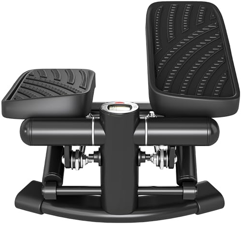 SPORTNOW Mini Stepper 2 in 1, Step Twist con Monitor LCD, Pedali Grandi e Antiscivolo, Stepper Fitness Casa Attrezzatura Cardio per Allenamento Gambe e Vita, per Casa Palestra, Senza Montaggio