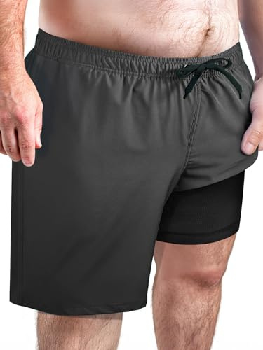 Arcweg Maillot de Bain Homme Grandes Tailles 2XL-6XL Short de Bain Séchage Rapide avec Doublure de Compression et Ceinture Élastique | Boardshorts pour Plage, Natation et Sport