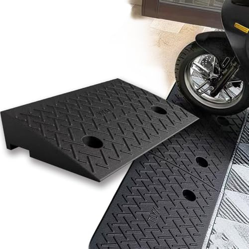 OPOLDBDMAC Rampa Per Cordolo In Gomma, Rampa Per Sedia A Rotelle Per Soglia Della Porta, Nera Rampa Cuneo Ausilio Di Salita Rampa Per Soglia Della Porta Per Moto Biciclette(50x32x4cm/20x12.5x1.5in)