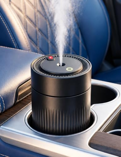 Profumatore Auto Diffusore con Profumo Auto Oceano da 120 ml, Deodorante per Veicolo da Portabicchieri con Batteria, Luce a Cielo Stellato, 3 Modalità, Durata 4-6 Mesi BJ586