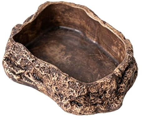 Plato de Agua para Reptiles Pequeño Antideslizante Imitación Roca