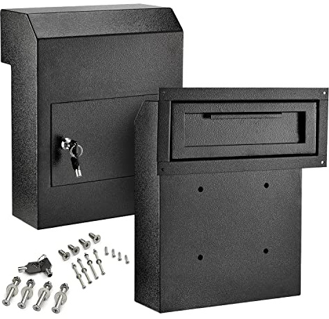 AdirOffice Through-The-Door Safe Locking Drop Box (Black)