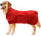 Morezi Hundebademantel-Jackenweste,schnelltrocknendes Baumwoll-Stretchhandtuch,geeignet für Haustiere nach dem Baden und Spazierengehen-Rot-XL