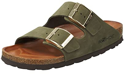 Rohde ALBA Damen, Frauen, Pantoletten, Slipper,Slides,Sandalen,Sommerschuhe,Freizeitschuhe,Freizeitschuhe,Schlupfschuhe,Olive,39 EU