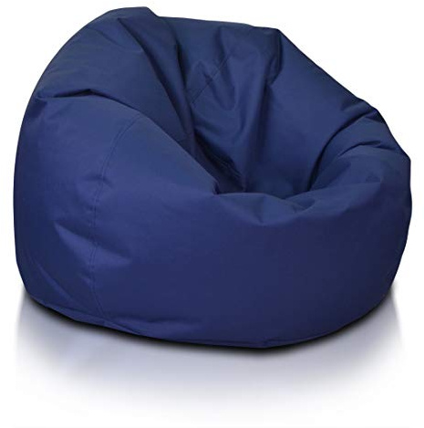 Ecopuf - Sittsäck med blå storlek L - Smurf för utomhus- och inomhusbruk - vattentät rivbeständig tygpuff - stoppning av polystyrenbollar - 95 x 65 cm dim