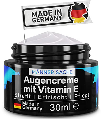 MännerSache Augencreme gegen Augenringe, Tränensäcke & Falten. Anti Aging mit Bio Aloe Vera, Hyaluronsäure, Vitamin E, Taurin. Made in Germany