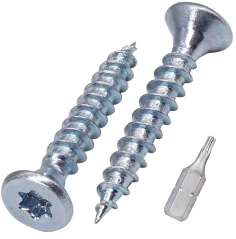 SKIR'CO (300 pz.) Viti per legno in acciaio zincato 3,0 x 20 mm, testa Torx, testa svasata, viti per truciolare, completamente filettate