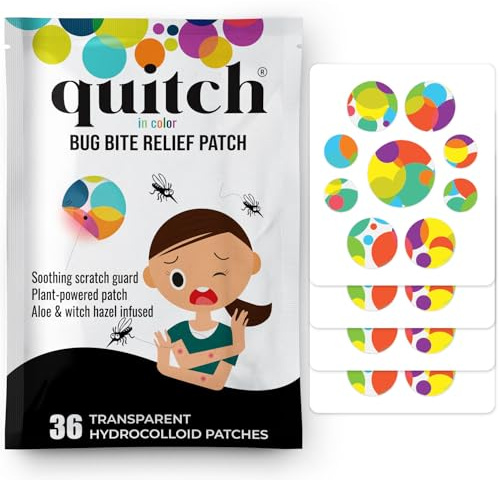 Quitch Mosquito Bite Itch Relief Patch, After Bite Insect Bite Treatment, Anti Itch Cream Alternative, Insect Bite Relief, Cruise, Travel and Camping Essential for Kids