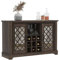 Galano Millicent Weinschrank mit 2 Türen - Sideboard mit Weinregal - Küchenschrank für Weinflaschen – Vintage Weinbarschrank - 40.6T x 116.1B x 74.4Hcm - Dunkle Staubige Eiche