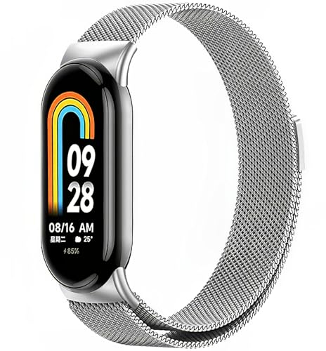 Harikiri Magnetisch Armband mit Xiaomi Smart Band 8/9/10,Metall Armband für Damen und Herren