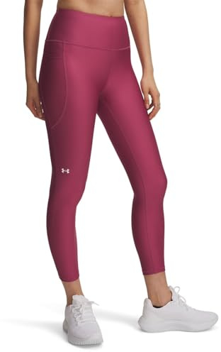 Under Armour Mujer Tech Hi Ankle Leg, Leggings Deportivos hasta el Tobillo súper Ligeros, Pantalones de Gimnasio elásticos con Cinturilla Antideslizante y Bolsillo lateralFuchsia Dusk / / White,LG