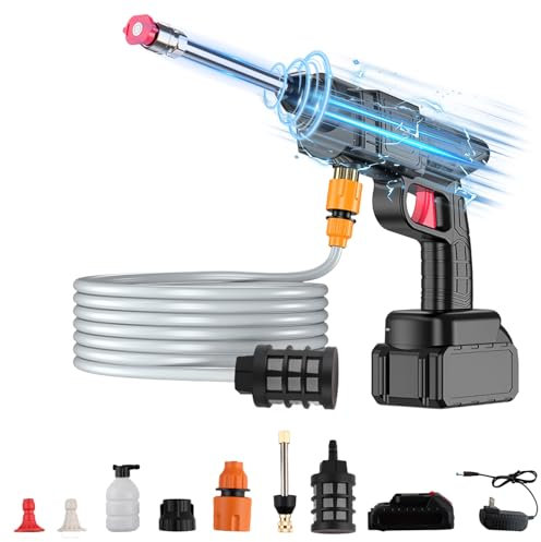 Fancysky Pistola Hidrolimpiadora, Hidrolimpiadora Portatil, Limpiadora a Presion, Lavadora de Alta Pressão, Maquina Presion Agua Profesional, Pistola Alta Presion Agua, Pistola Presion Agua Bateria