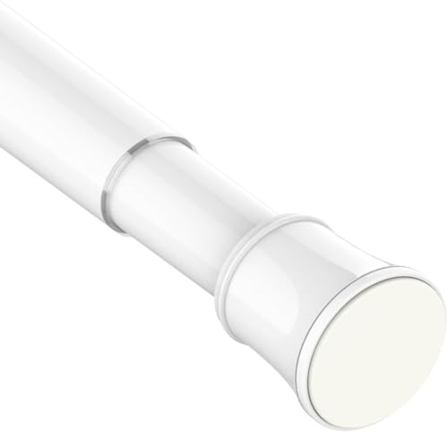 Venwemong Gardinenstange ohne Bohren und Schrauben Teleskopstange Duschvorhangstange zum Einklemmen Vorhangstange für Kleiderschrank, Diy-Projekte, Badezimmer Weiß 85-230 cm(Ø 32 mm)