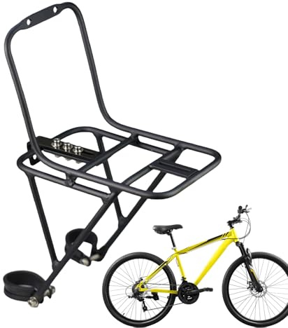 Bicycle Front Rack – Univarsal Aluminum Alloy Mountain Bike Carrier with Fork Mount | Weather-Resistant Cargo Support for Cycling Gear, Commuting, and Outdoor Touring