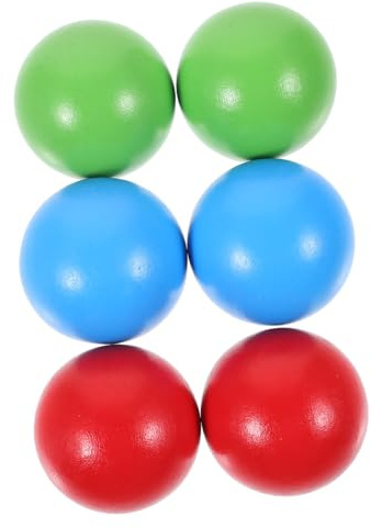 DECORNIJIA 6Pcs Wooden Bocce Balls for Outdoor Grass Game Kit Smooth Safe Wood Bocce for Kindergarten Parties and Garden Fun