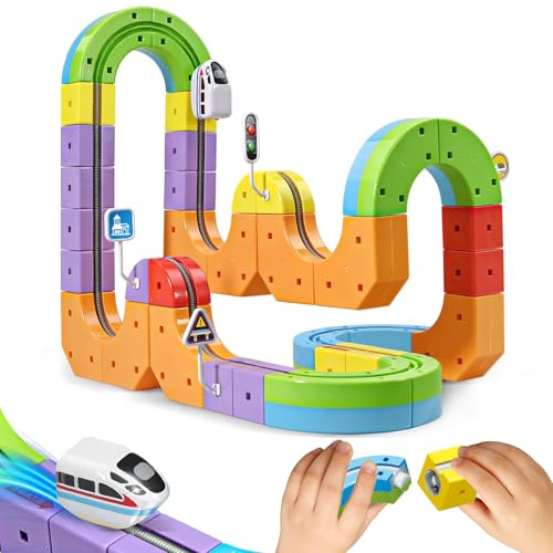 3D Cube Track Electric Train Set Toy, Gifts and Presents for Toddlers