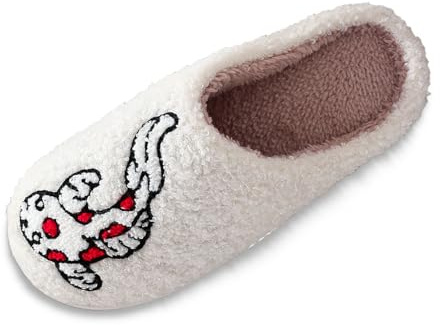 Generisch Zapatillas de estar por casa para mujer, de espuma viscoelástica esponjosa, de piel de cordero, Blanco, 39 EU