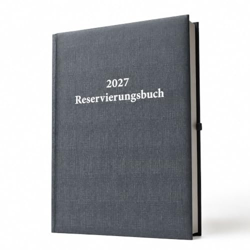 2027 ADINA tjock bokningsbok A4 antracit-metallic 2 sidor per dag | 1T/2S trådhäftning hörnperforering ritband pennhållare 1 sida månadsöversikt/anteckningar före varje månad