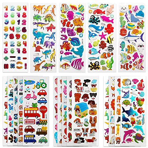 Puffy 3D Sticker for Kid & Toddler 500+ Variety Pack Cute Scrapbook Sticker
