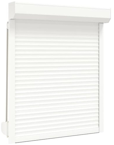 vidaXL Rollladen Gute Wärme- und Schalldämmung Rollladenpanzer Behang Rolladen Rolladenbehang Vorbaurollladen Vorbaurolladen Aluminium 100x120cm Weiß