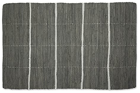 DII Modern Farmhouse Cotton Chindi Rug Collection, 26x40, Gray & Cream