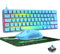 Tastatur-Maus-Set, Mechanische Tastatur, Blau Schalter Keyboard, Multimedia-Tasten, Beleuchtung Hintergrundbeleuchtung & RGB-Gaming-Maus, 6 Tasten,Einstellbare DPI,Ergonomisch,für PS4 PS5 PC Mac Xbox