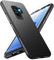 Handyhülle für Samsung Galaxy S9 Plus Hülle mit Schutzfolie, Schutzhülle Galaxy S9+ Bumper Stoßfest Case Rutschfester Textur Hard PC Rugged Hüllen Galaxy S9 Plus Cover (Schwarz)