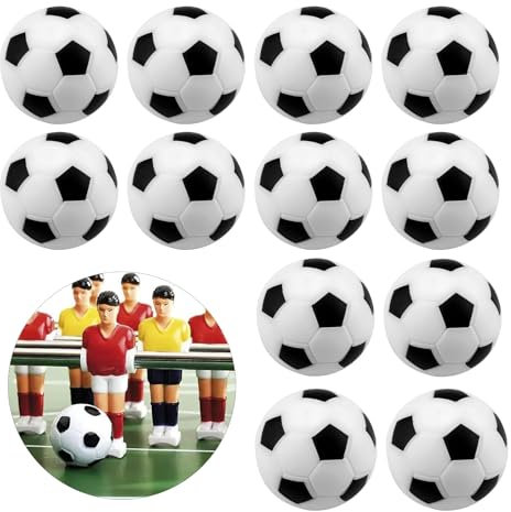 Yolistar 12 Stück 32mm Mini Tischkicker Bälle, Spiele und Geschenke für Kinder, Tischfussball bälle Ersatzbälle, Fussball Geschenke Jungen, Fußballspiel für Erwachsene und Kinder, Schwarz und Weiß