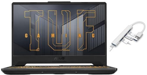 Asus TUF Gaming 15.6” FHD 144Hz Gaming Laptop | AMD Ryzen 5 7535HS(Beat i7-1355U) | NVIDIA GeForce RTX 3050 | Backlit | Black| 8GB RAM DDR5 | 512GB SSD | Windows 11 Home |Bundle with USB 3.0 Hub