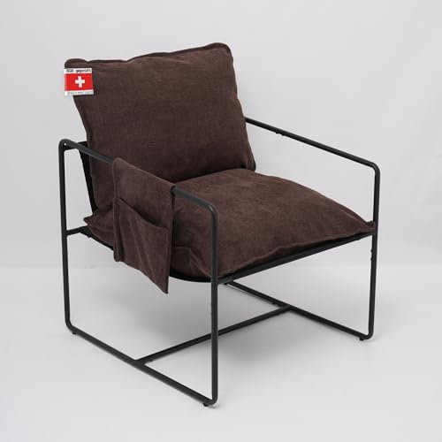 Albatros Designer Vintage Sessel Breston, hochwertiger Stoff Bezug in Braun, Relaxsessel Loungesessel für Wohnzimmer, Schlafzimmer oder als Fernsehsessel