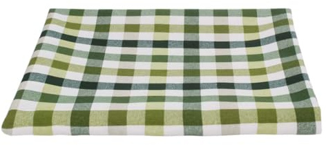 SaRani Tessuto Loneta di Cotone fantasia Quadretti, Stoffa Stampata per Arredo Casa Tovaglie Cuscini Tendaggi H 280 CM Motivo Scacchi (Verde, Metro (100x280cm))