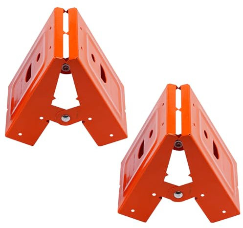 OUGPIU 2 Pieces Steel Sawhorse Brackets with 220lb/100kg Capacity (One Pair),Easy to Use Saw Horses Brackets Metal for Compact Storage