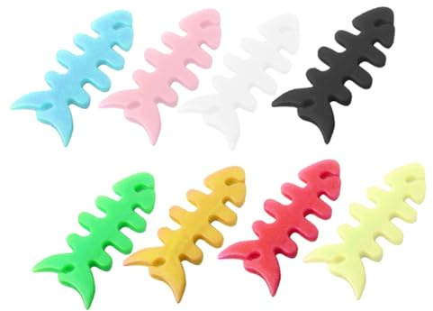 DIYEAH Enrollador De Cable De Silicona Espina De Pescado 200 Unidades Para Hogar Organizador De Almacenamiento Compacto Soporte Para Fijación De Auriculares Color Aleatorio