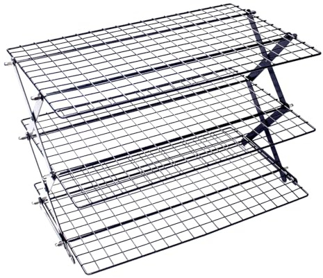 Grille de refroidissement du pain, grille de refroidissement des biscuits, pain pliable à 4 niveaux, étagère séchage en fil fer pour la cuisson, les biscuits, les gâteaux, le rôtissage, les gri
