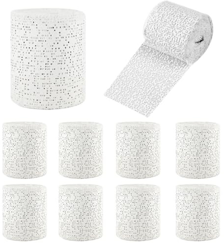 Zyiphor 10 Rotoli Bende Gessate 7,5 cm x 2,7 m Bendaggio in Gesso per Modellare Asciugatura Rapida Garze Gesso per Artigianato, Uso su Pelle, Viso, Corpo, Modellismo, Modelli, Maschere