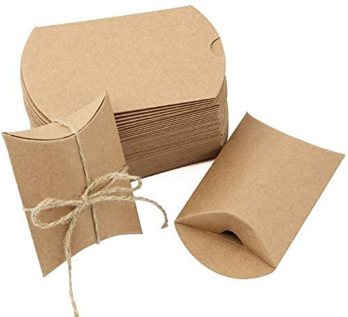 JTDEAL Vintage Gastgeschenke Weihnachten, Geschenke Boxen, Geschenkverpackung, Kraft Papier Geschenk Box mit Juteschnur für Weihnachten, Süßigkeiten, Schmuck, Nuss,Hochzeit, 50 Stück