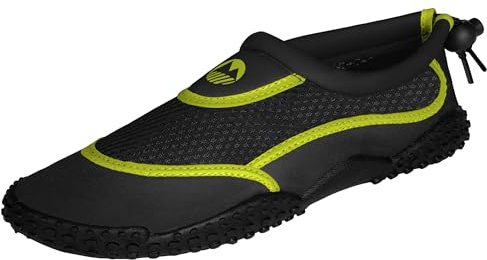 Lakeland Active Men’s Eden Water Shoes - Adjustable, Quick Drying & Breathable for Beach and Swimming - Black/Hot Lime - 7 UK