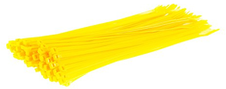 Gocableties Yellow Cable Ties, 300mm x 4.8mm, Pack of 100, 12 Premium Nylon Zip Ties, Multi-Purpose Plastic Tie Wraps, Secure Self-Locking Mechanism, for Home, Garden, Office and DIY