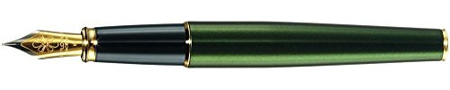 Diplomat D40211021 Excellence A2 Füllfederhalter mit Stahl extre feine Feder, Evergreen Gold